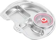 MAGICLULU Kid's Cartoon Meal Plate Stainless Steel Lunch Compartment Divided Plate Food Tray for Kids