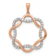 14k Rose Gold 1/5ct. Real Diamond Twisted Pendant