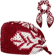 [YTYVAGT] Scrub Caps Women,Scrub Hats Suitable for Women,Vintage Christmas Red Plaid Pattern