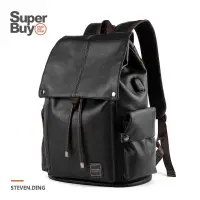 在飛比找蝦皮商城優惠-【Superbuy】大容量後背包/皮革雙肩包 防水14/15