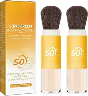 HEYYOUFLY Sunscreen Setting Powder SPF 50 Loose Powder with Brush Natural Mineral Makeup Setting Powder Translucent 0.28 oz for All Skin (1)