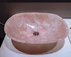 Oval Shape Marble Bathroom Sink Rose Quartz Resin Art Wash Basin for Hotel Decor