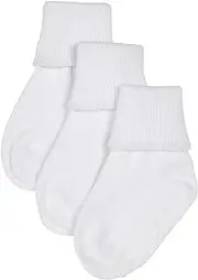 [Jefferies Socks] Jefferies Baby Boys' 3 Pack Seamless Socks -White-Infant, White, Newborn