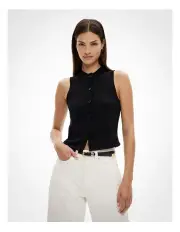 [Witchery] Crew Knit Vest in Black