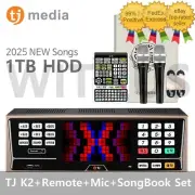 TJ Media K2 Karaoke Machine+Wired Mic 2pcs+TIR-1090 Keyboard Remote+Song Book