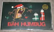 NOS Looney Tunes Taz "Bah Humbug" Christmas Plasticolor Rubber Door Mat ~ I2