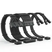 12VHPWR Cable Extension Kit, 16AWG Pcie 5.0 PSU Cable Extension Kit Soft Brai...