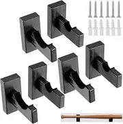 HAKZEON Baseball Bat Display Case Holder, Solid Wood Rack Brackets Baseball Bat Hanger Wall Mount with Protective Plugs and Hidden Screws for Horizontal Display