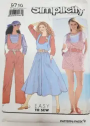 Simplicity 9719 Misses Jumpsuit Jumper and Top sewing pattern size 2 to 20