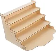 GLEAVI Wooden Greeting Card Display Stand Tiered Rack for Postcards Photos Brochures Easy Assembly Finish for Vendor Booths Limewood Plywood