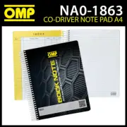NA/1863 OMP Co Driver Rally Pace Note Pad Book A4 Size Road Rally Navigator Use