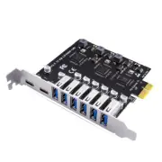 USB 3.2 and Type C PCI-E Expansion Card PCIE to USB Controller 6Port +7048