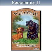 Puppy Love 'Dachshund' Personalised Welcome Sign