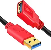 USB Extender Cable, tunghey USB 3.0 Extension Cable Male to Female USB Cable High-Speed Data Transfer Compatible with USB Flash Drive, Hard Drive, Keyboard,Mouse,PlayStation, Printer, Webcam (0.3m)
