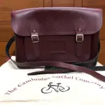 二手正品THE CAMBRIDGE SATCHEL COMPANY 13吋 劍橋包 經典深紅色OXBLOOD