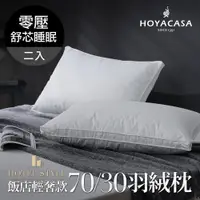 在飛比找ETMall東森購物網優惠-HOYACASA 星級飯店輕奢款70/30羽絨枕-二入組