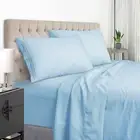 Light Blue King Size Bed Sheet Set - Deep Pocket to 18 inches Mattress 4 Piec...