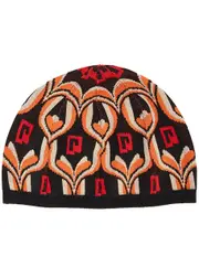 Rabanne Intarsia Metallic-weave Knitted hat - Black M