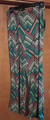Valerie Stevens Colorful Print Pants Small