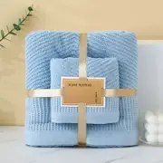 GGP Blue Solid Color Diagonal Stripe Towel Set Luxurious Bath And Hand Towels For Home Use Bath Towel 140*70Cm, Face Towel 75*35Cm
