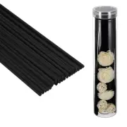 30CM/12Inch Reed Diffuser Stick, 50 Pack Refill Sticks with PET Bottle, Black