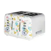 Laura Ashley Toaster 1500W 4-Slice Browning Control Automatic Shut-Off in White
