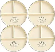 4 Pcs Portion Control Plate, 29 cm Divided Plates for Adults with 3 Compartments Suitable, Dishwasher Safe and Microwave Ovens