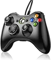 Xbox 360 Controller, YUDEG Wired Gamepad Controller for Xbox 360 Without Packaging (Black)
