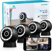 Laview 4MP Security Cameras Outdoor Indoor 4Pc,2K Wired Cameras for Home Securit