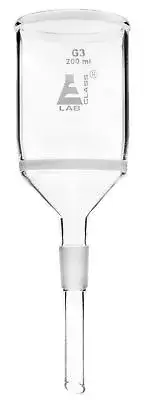 Eisco Labs 200ml Buchner Funnel, G-3 Sintered Disc - Cone at Stem