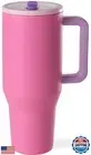 Modern 40 oz Tumbler with Handle and Simple Flip Straw - Car Cup Holders, Lea