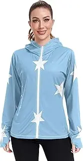 [GAIGEO] Rash Guards Jacket Women Micronesia Flag Quick Dry Fit UV Sun Shirts Long Sleeve Hoodie SPF 50 S