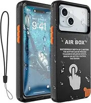 Haireca Underwater Phone Case for Snorkeling, [IP68 Waterproof] [Sensitive Inflated Touchscreen] [Precise Buttons], Only for 6.1" iPhone 16, 15/15 Pro, 14/14 Pro, 13/13 Pro, 12/12 Pro - Black
