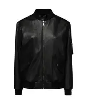 Dolce Gabbana Logo Tag Zipped Jacket IT40,IT42,IT38 Black