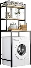 3-Tier Thicken Drum Washing Machine Storage Rack,Bathroom Shelf with Feet,Space-Saving Freestanding Over Washing Machine Organiser Shelf,Black,3 tier