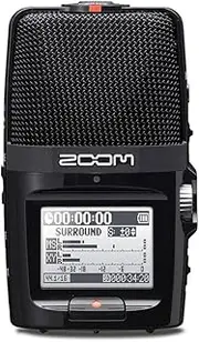 Zoom H2n Handy Recorder, USB Microphone, MS and XY Stereo, Linear PCM/IC Recorder, Skype ASMR, Black