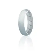 Silicone Wedding BR Solid Ring - Basic-Silver by ROQ for Women - 11 mm Ring