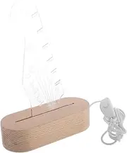 Totority Guitar Plectrum Holder with Night Light Acrylic Guitar Pick Rack Wooden Base Headstock Shape for Acoustic Bass Accessories