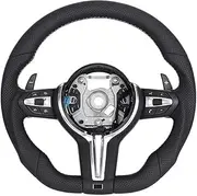 Flat Bottom Full Perforated Leather Steering Wheel Compatible For BMW F01 F06 F10 F15 F16 F20 F30 F31 F32 F34 F36 M3 F80 F82 M2 F87 M5 F90(M3 With Vibration)