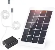 Solar Powered Air Pump Kit with 2 Air Bubble Stones for Fish, Small Pond, Aquarium, Solar Panel Oxygenator Oxygen Aerator