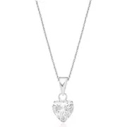 Sterling Silver Cubic Zirconia Heart Pendant