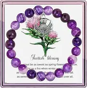 ARHTF Thistle Blessing Sassenach Gift Scottish Thistle Bracelet Thistle Charm Thistle Flower Jewelry,Scottish Thistle Jewelry for Women