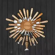 WoodCarving Toolset STRYI, 30 Chisels Kit, Fine Detail Carving Knives Gouges