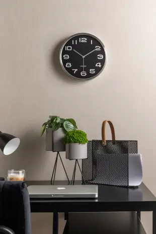 荷蘭Karlsson, Wall clock 29cm Maxie steel black