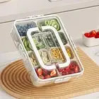Divided Serving Tray with Lid and Handle 8 Compartment for Candy Nuts Veggie