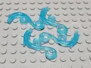 New LEGO Lot of 4 Translucent Light Blue Plant Stems Vine Swirls