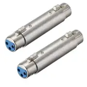 XLR 3-Pole Female to Female Adapter,Mic Cable Adapter,Gender Changer Coupler 2PC
