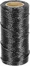 uxcell 1.5mm Metallic String, 16 Ply Decorative Metallic Bakers Twine Thread Cord Rope for Gift Wrapping DIY Crafts Making Ornament Decor, Black, 55Yards