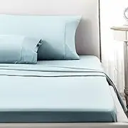 Ramesses Luxe Pima Cotton Sheet Set, Queen, Ice Blue