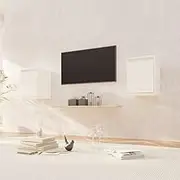Solid Wood Pine Wall Cabinets, Hanging Shelves for Elm Decor—White Floating Frame, 2pcs (30x30x40 cm) Wood Shelf Wall Ledge